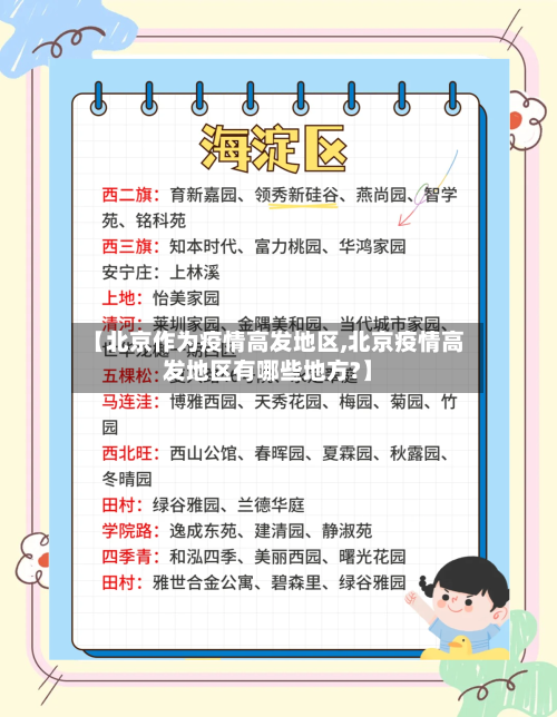 【北京作为疫情高发地区,北京疫情高发地区有哪些地方?】