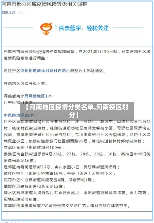 【河南地区疫情分类名单,河南疫区划分】