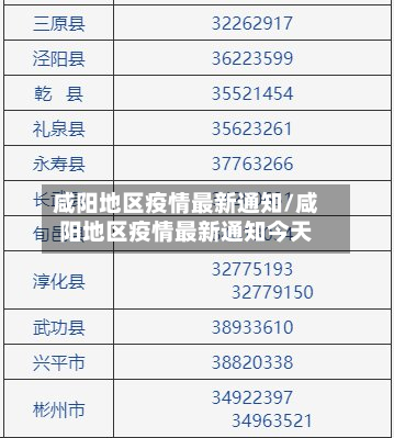 咸阳地区疫情最新通知/咸阳地区疫情最新通知今天-第3张图片