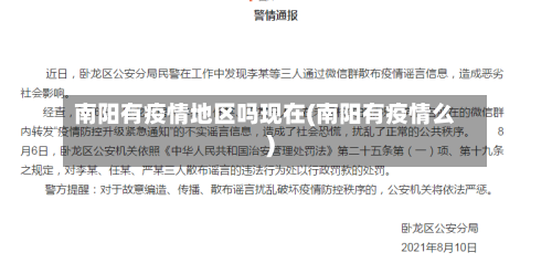 南阳有疫情地区吗现在(南阳有疫情么)