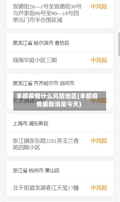 丰都疫情什么风险地区(丰都疫情最新消息今天)-第3张图片