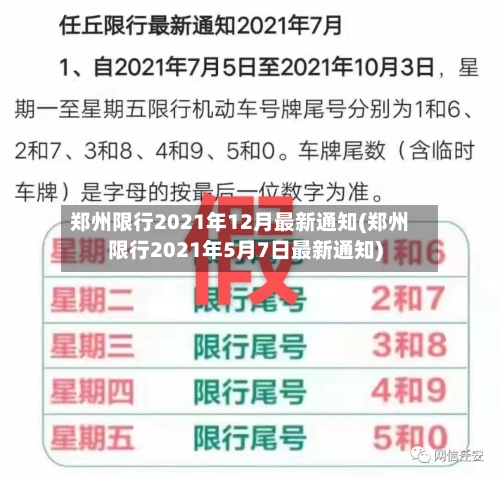 郑州限行2021年12月最新通知(郑州限行2021年5月7日最新通知)-第2张图片