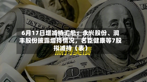6月17日增减持汇总：永兴股份、润丰股份披露增持情况，名臣健康等7股拟减持（表）-第2张图片
