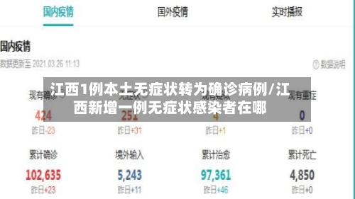江西1例本土无症状转为确诊病例/江西新增一例无症状感染者在哪-第2张图片