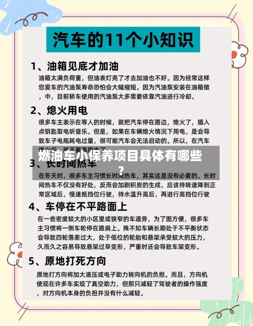 燃油车小保养项目具体有哪些？-第3张图片