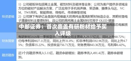 中邮证券：首次覆盖有研粉材给予买入评级-第3张图片