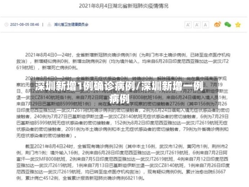 深圳新增1例确诊病例/深圳新增一例病例