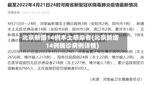 北京新增14例本土感染者(北京新增14例确诊病例详情)