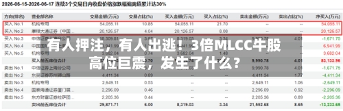 有人押注，有人出逃！3倍MLCC牛股高位巨震，发生了什么？-第3张图片