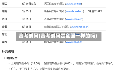 高考时间(高考时间是全国一样的吗)-第3张图片
