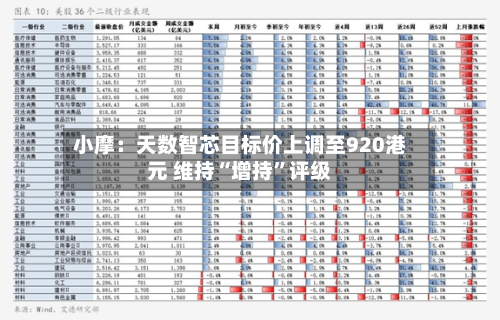 小摩：天数智芯目标价上调至920港元 维持“增持”评级-第2张图片