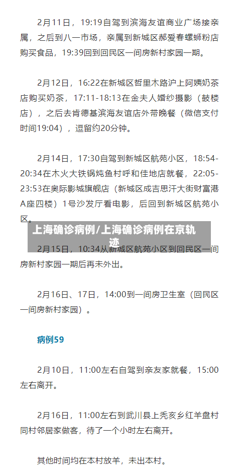上海确诊病例/上海确诊病例在京轨迹-第3张图片