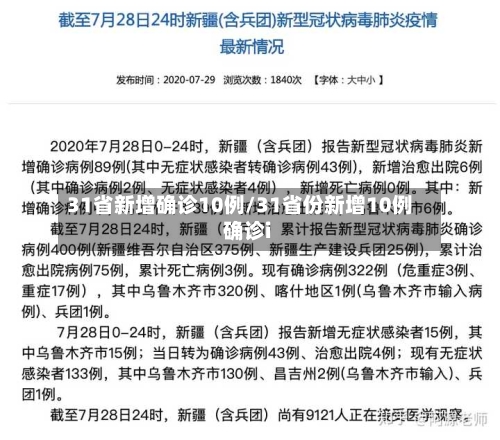 31省新增确诊10例/31省份新增10例确诊i