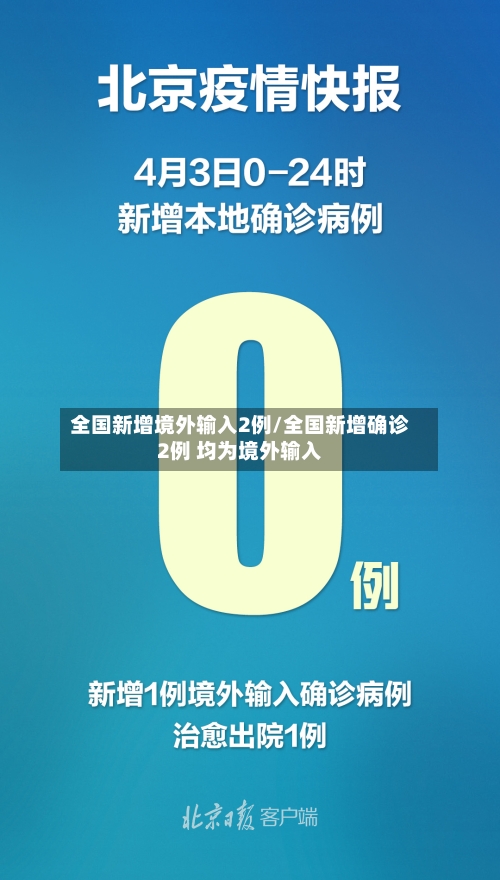 全国新增境外输入2例/全国新增确诊2例 均为境外输入