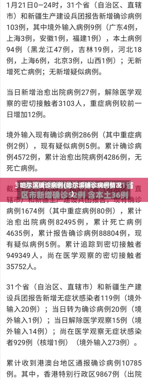 哈尔滨确诊病例(哈尔滨确诊病例情况)-第3张图片