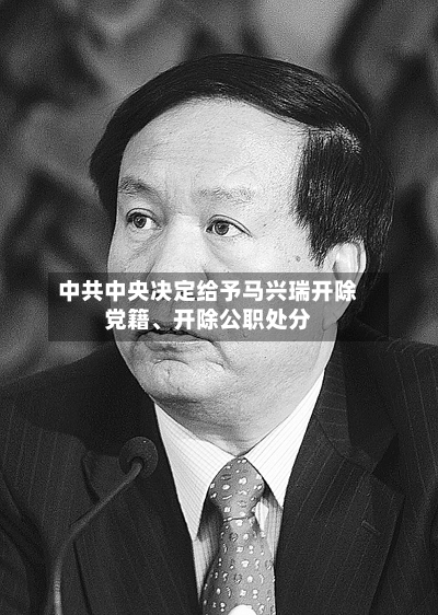 中共中央决定给予马兴瑞开除党籍、开除公职处分