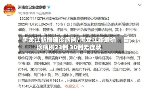 黑龙江新增确诊病例/黑龙江新增确诊病例23例 30例无症状-第2张图片
