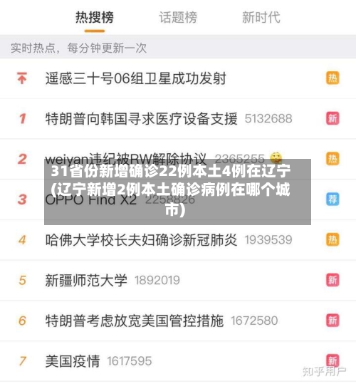 31省份新增确诊22例本土4例在辽宁(辽宁新增2例本土确诊病例在哪个城市)-第2张图片