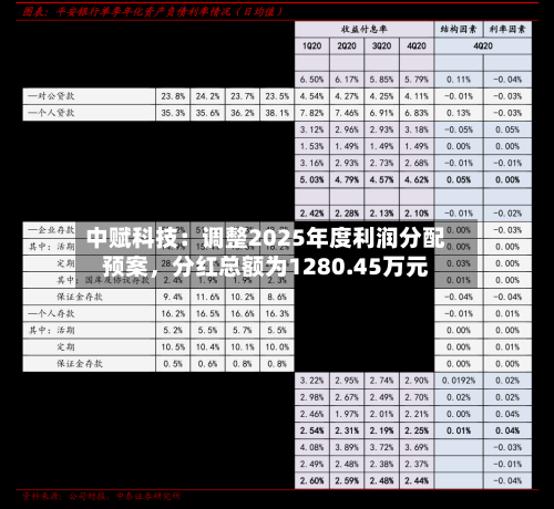 中赋科技：调整2025年度利润分配预案，分红总额为1280.45万元