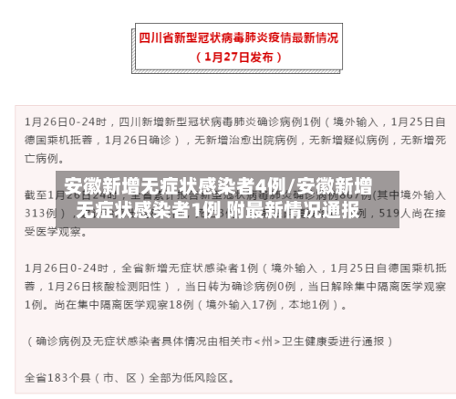 安徽新增无症状感染者4例/安徽新增无症状感染者1例 附最新情况通报